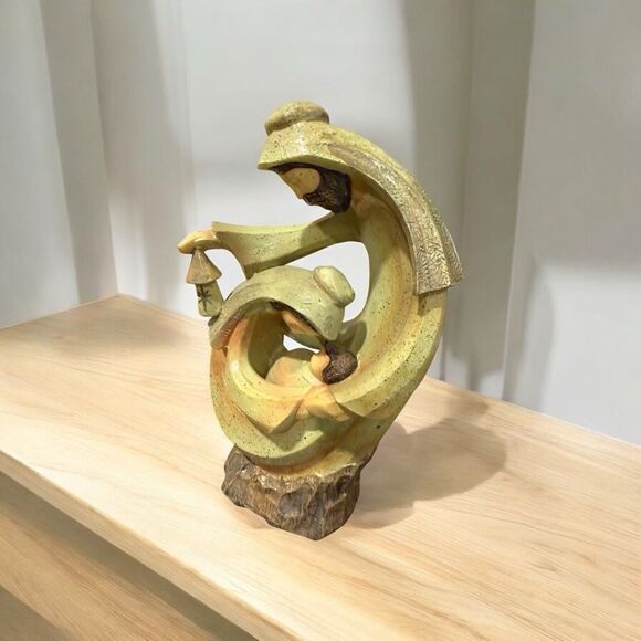 Modern Nativity Scene Resin Baby Jesus Mary Joseph Elegant Cream - Picture 5 of 8